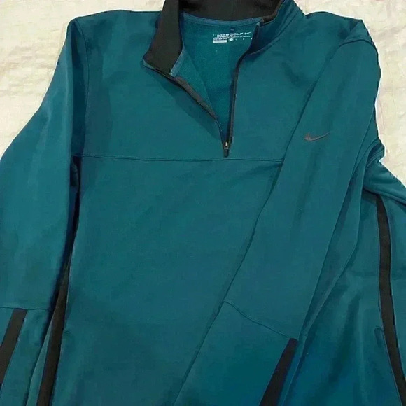 Nike Golf Mens Teal Black Pullover microfiber lined, size large - Picture 2 of 10